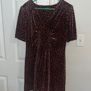 Top shop dress velvet black floral